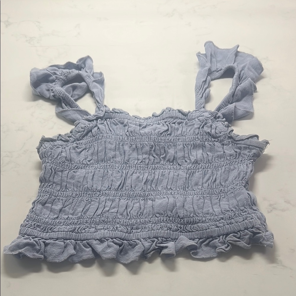 Ocean Drive Women’s Ruffled Blue Top